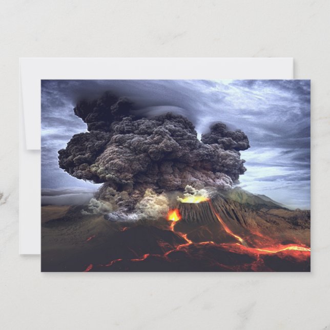 Erupting Volcano on Mountain (Front)