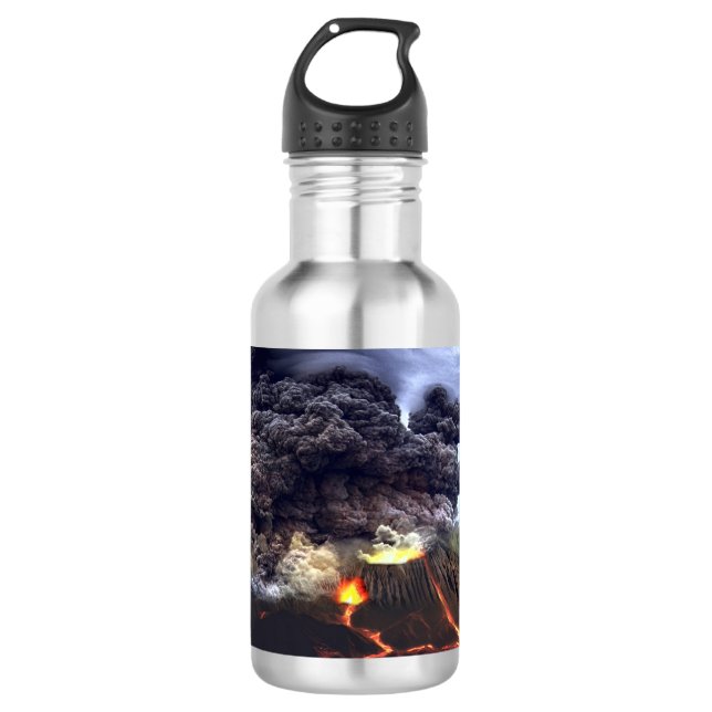 Erupting Volcano on Mountain 532 Ml Water Bottle (Front)