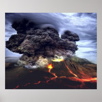 Erupting Volcano on Mountain