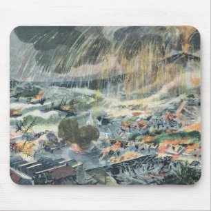 Eruption of a Volcano on Martinique Mouse Mat
