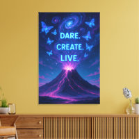 Eruption of Dreams Surreal Volcano Canvas Wall Art
