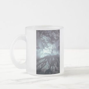 Eruption of Mount Saint Helens Stratovolcano 1980 Frosted Glass Coffee Mug