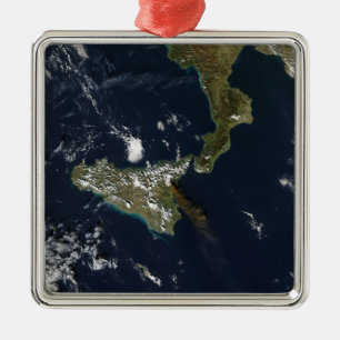 Eruption of Mt Etna in Sicily Metal Tree Decoration