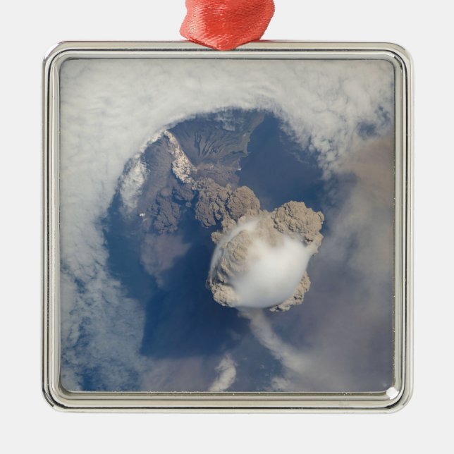Eruption of Sarychev volcano 2 Metal Tree Decoration (Front)