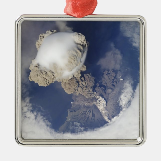 Eruption of Sarychev volcano Metal Tree Decoration (Front)