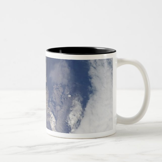 Eruption of Sarychev volcano Two-Tone Coffee Mug (Right)