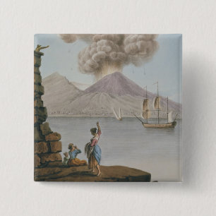 Eruption of Vesuvius, Monday 9th August 1779, plat 15 Cm Square Badge