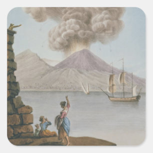 Eruption of Vesuvius, Monday 9th August 1779, plat Square Sticker