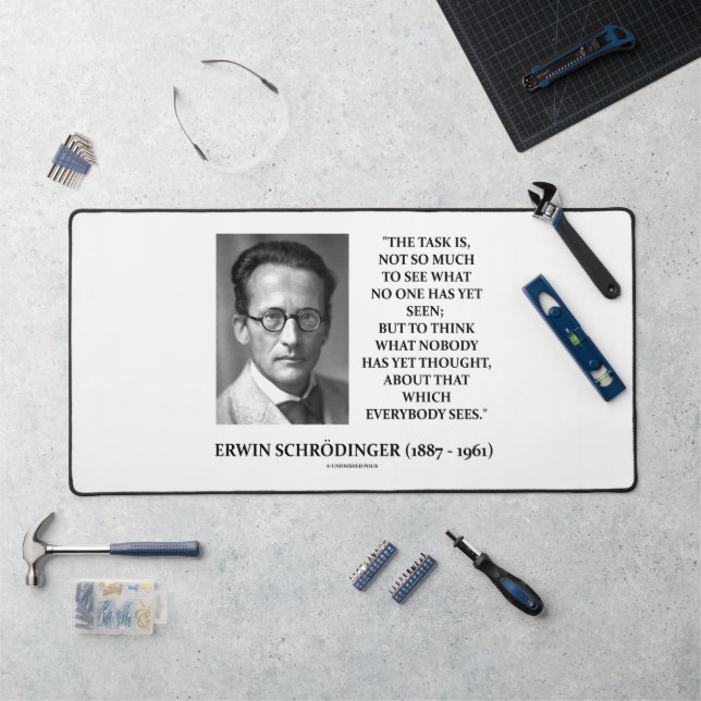 Erwin Schrödinger Task Think Nobody Yet Thought Desk Mat (Workstation)