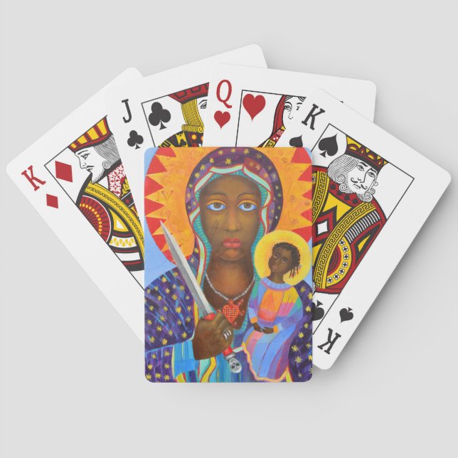 Erzulie Dantor Black Madonna Voodoo Lwa Playing Cards (Back)