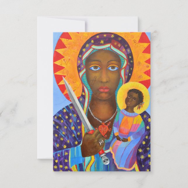Erzulie Dantor Black Madonna Voodoo Lwa Thank You Card (Front)