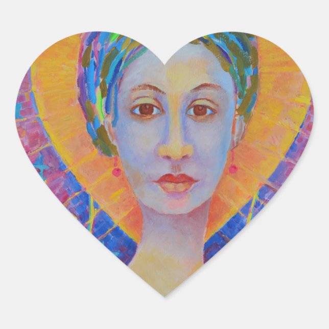 Erzulie Freda voodoo Goddess Wudu New orleans Heart Sticker (Front)