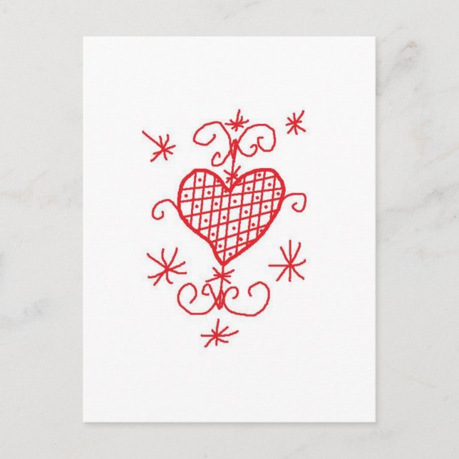 Erzulie Red Heart Veve Voodoo Hoodoo Love Sigil Postcard (Front)