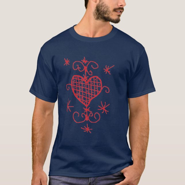 Erzulie Red Heart Veve Voodoo Hoodoo Love Sigil T-Shirt (Front)