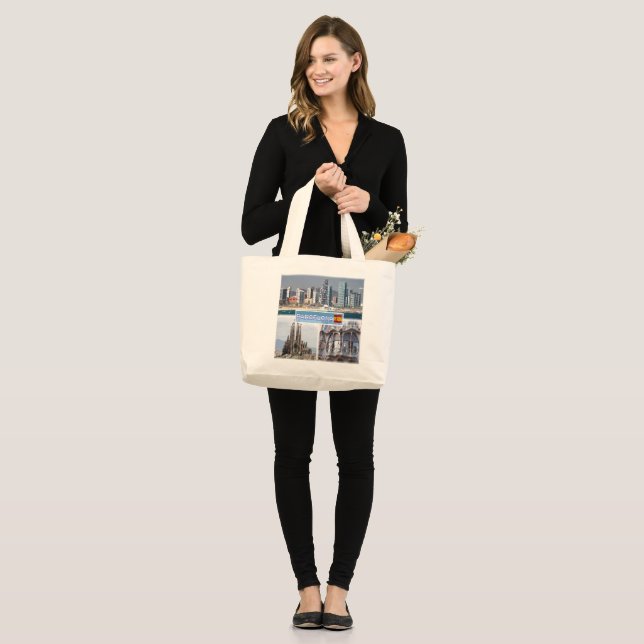 ES Barcelona - Skyline - Skyline - Sagrada Familia Large Tote Bag (Front (Model))