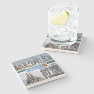 ES Barcelona - Skyline - Skyline - Sagrada Familia Stone Coaster