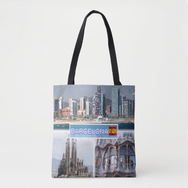 ES Barcelona - Skyline - Skyline - Sagrada Familia Tote Bag (Front)