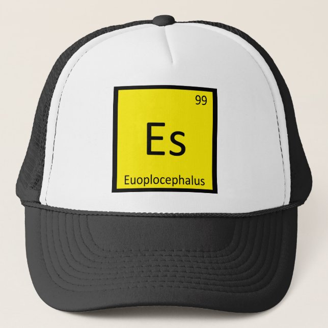Es - Euoplocephalus Dinosaur Chemistry Element Trucker Hat (Front)