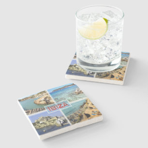 ES Ibiza ^ Cala Tarida - Ses Salinas - Old Town Stone Coaster