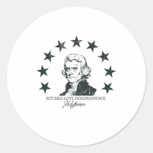Es Love Independence Funny 4th Of July Thomas Jeff Classic Round Sticker