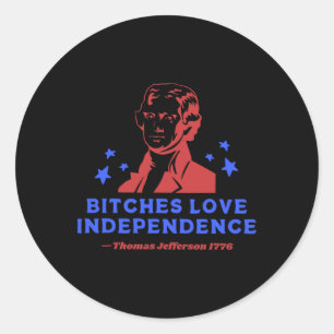 Es Love Independence Funny 4th Of July Thomas Jeff Classic Round Sticker