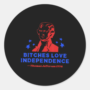 Es Love Independence Funny Founding Fathers Classic Round Sticker