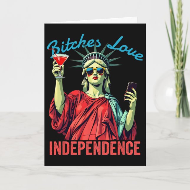 Es Love Independence Funny July 4th Statue Of Libe Card (Front)