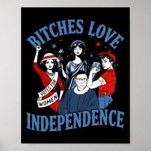 Es Love Independence Funny Women 4th Of July Retro Poster