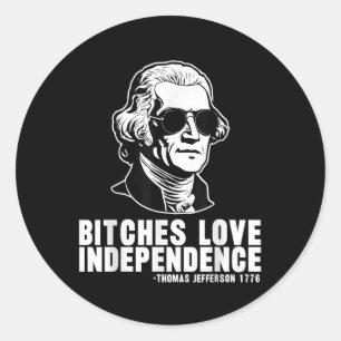 Es Love Independence Thomas Jefferson Happy 4th Of Classic Round Sticker