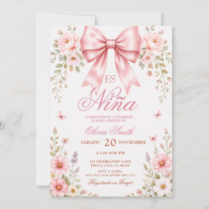Es Niña Spanish Girl Baby Shower Invitation