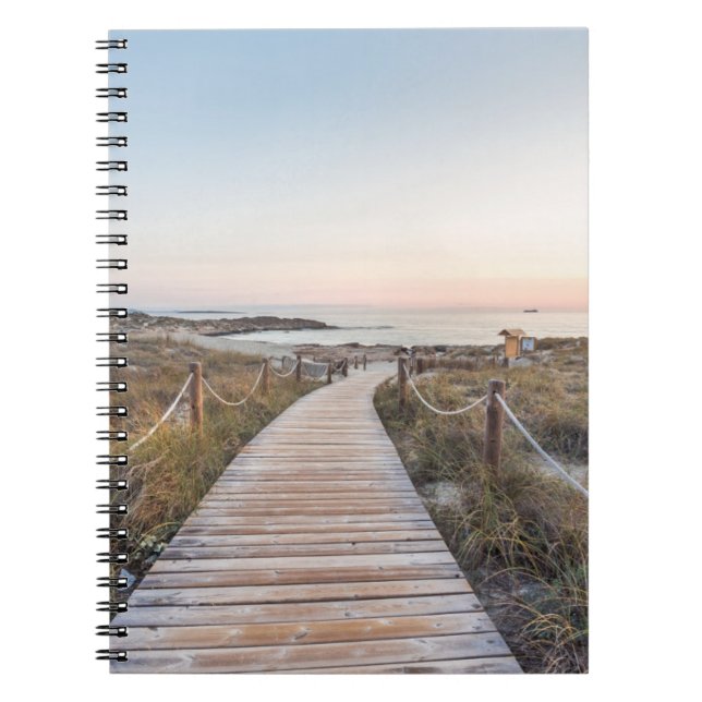 Es Pujols Beach at Dawn Notebook (Front)