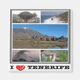 ES - Spain - Tenerife - I Love . Collage Mosaic Magnet