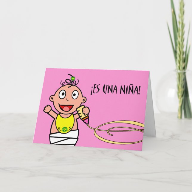 Es una Niña! Congratulations on Baby Girl, Spanish Card (Front)