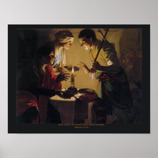 Esau Selling His Birthright  Hendrick Brugghen Poster (Front)