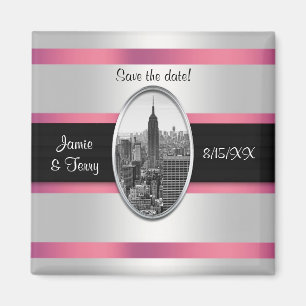 ESB Save the Date White Pink Magnet