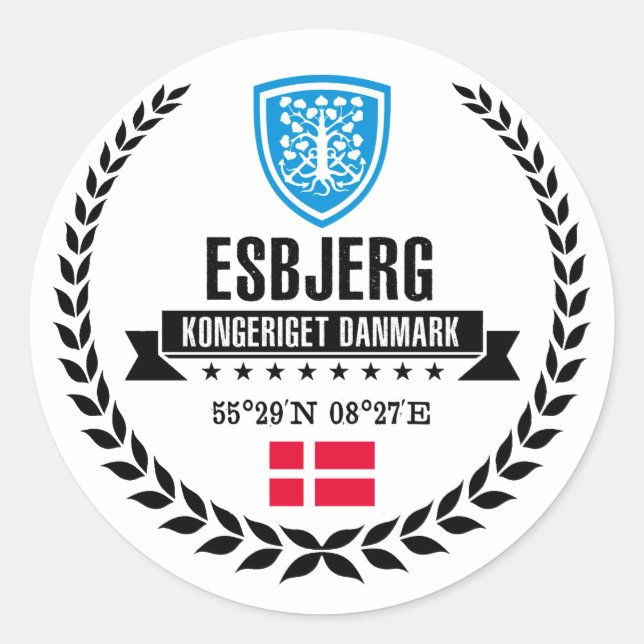 Esbjerg Classic Round Sticker (Front)
