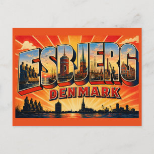 Esbjerg Denmark Man Meets the Sea Postcard