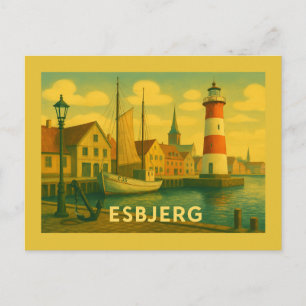 Esbjerg Man Meets Sea Postcard