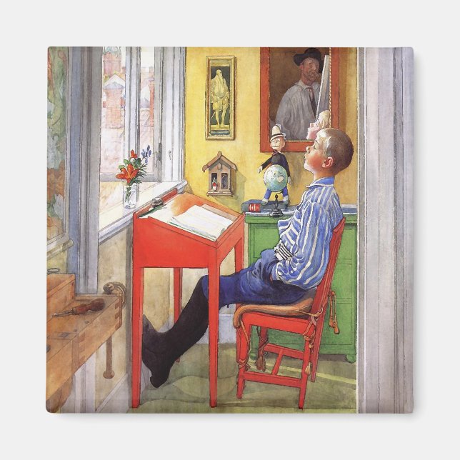 Esbjorn Doing His Homework by Carl Larsson Magnet (Front)