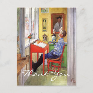 Esbjorn Doing His Homework by Carl Larsson Postcard
