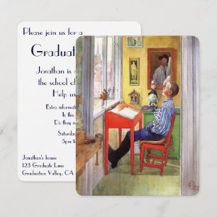 Esbjorn Doing His Homework Graduation Party Invitation
