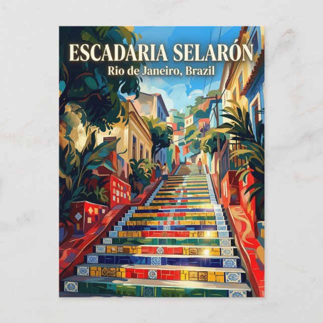 Escadaria Selarón Brazil Postcard (Front)