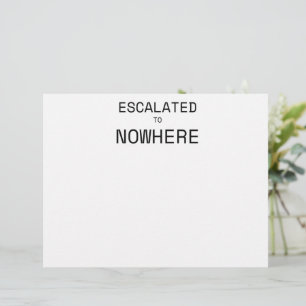 Escalated to Nowhere Minimalist Professional Custom Letterhead