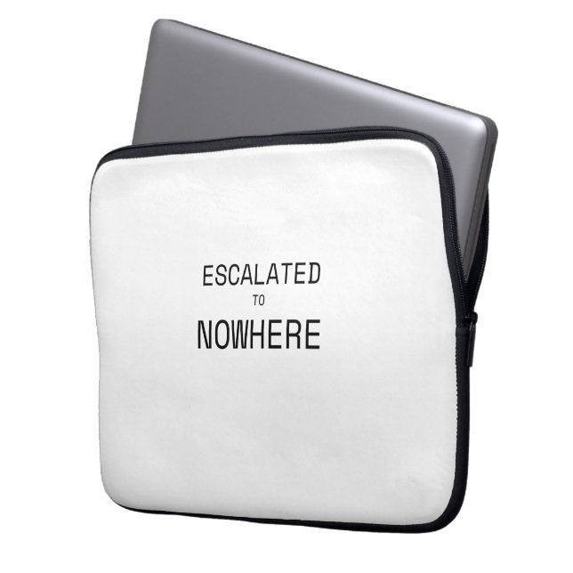 Escalated to Nowhere Minimalist Tech Laptop Sleeve (Front Left)