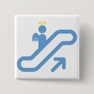 Escalator, no Stairway 15 Cm Square Badge