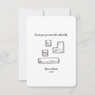 Escape, Delete, Enter, Space - Flat Card