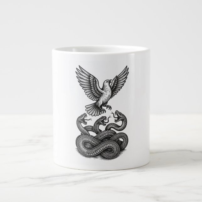 Escape & Freedom: Dove Rising Large Coffee Mug (Front)