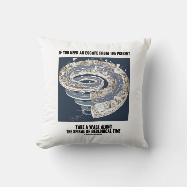 Escape From Present Walk Along Geological Time Cushion (Front)