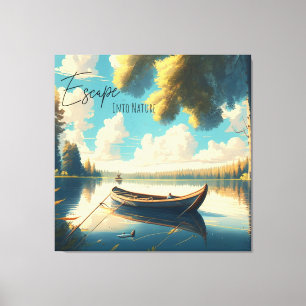 Escape Into Nature   Fishing Rowboat  Canvas Print