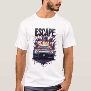 🏎️ Escape Ordinary Neon Sports Car Speed Art T-Shirt